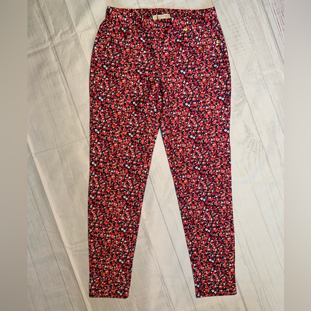 Michael Kors Floral skinny pull on pants. Ankle. Size S.